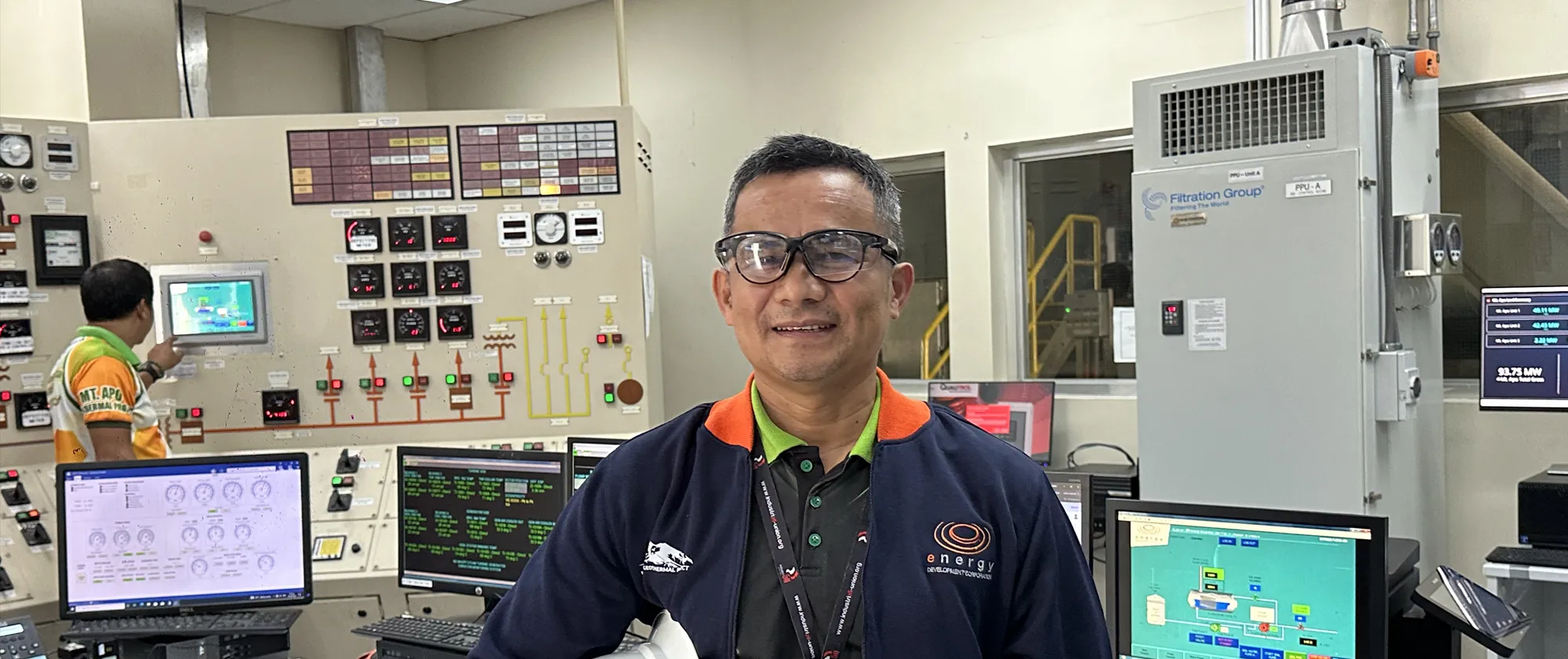 Raul Amba at work in a geothermal power plant in Kidapawan City.