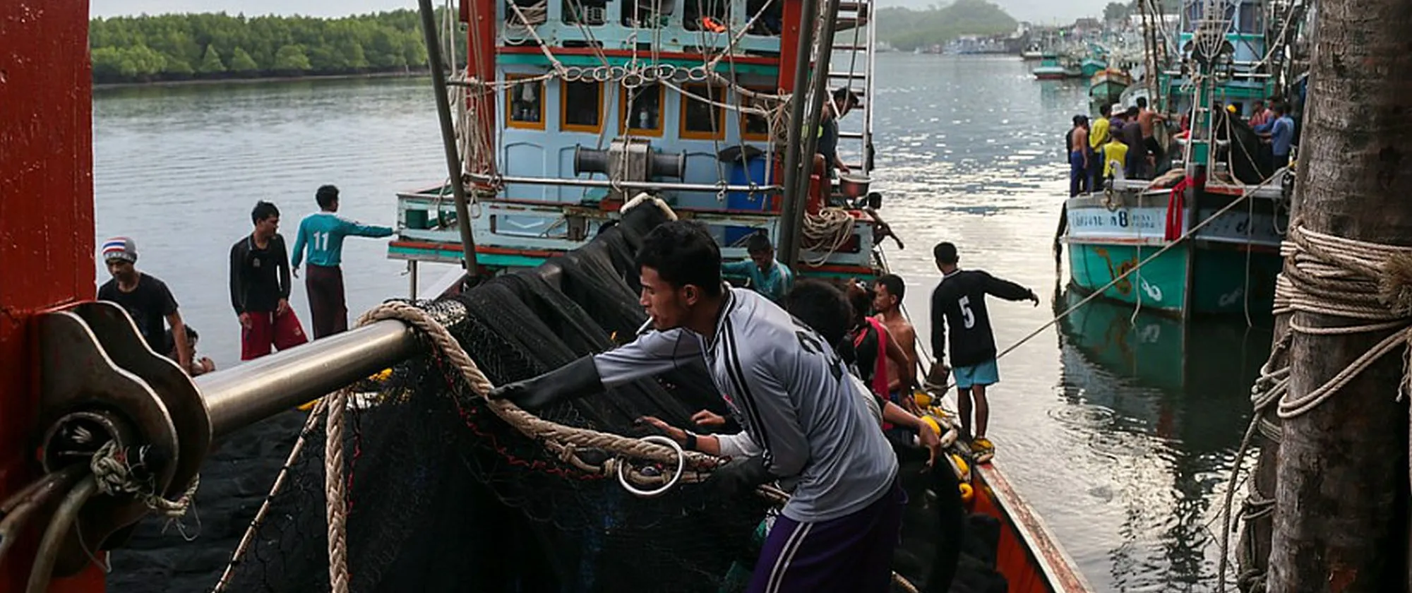 A boat with fishers