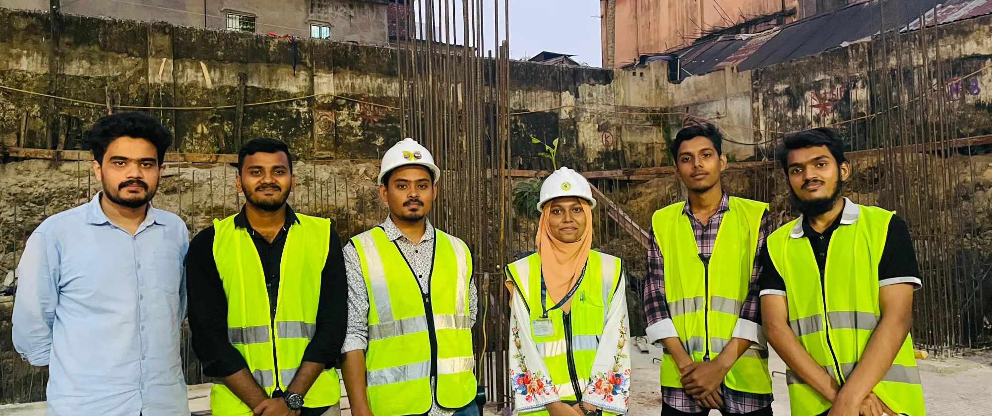 Nabeha Marzan at a construction site in Chattogram, where she completed her industrial attachment.