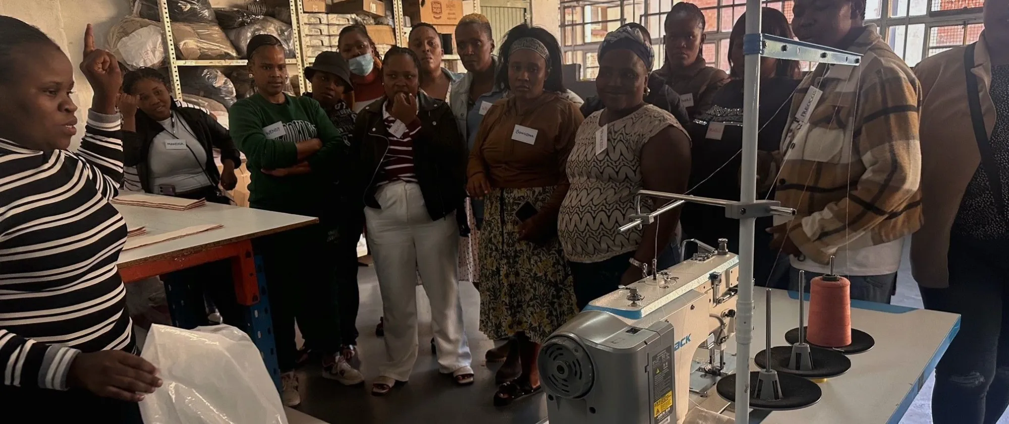 Women in leatherwork training
