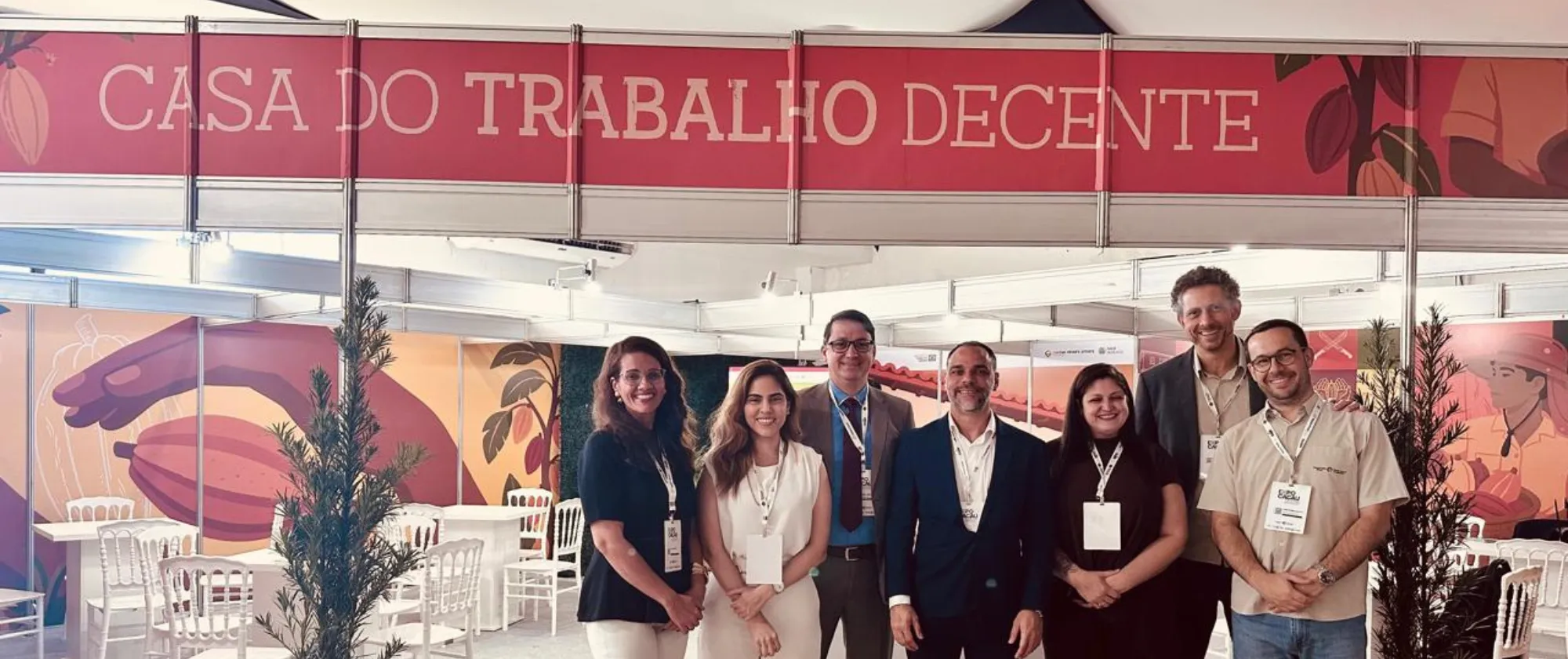 Na ExpoCacau2026, a OIT, o CocoaAction e parceiros organizaram também o estande  “Casa do Trabalho Decente”. 