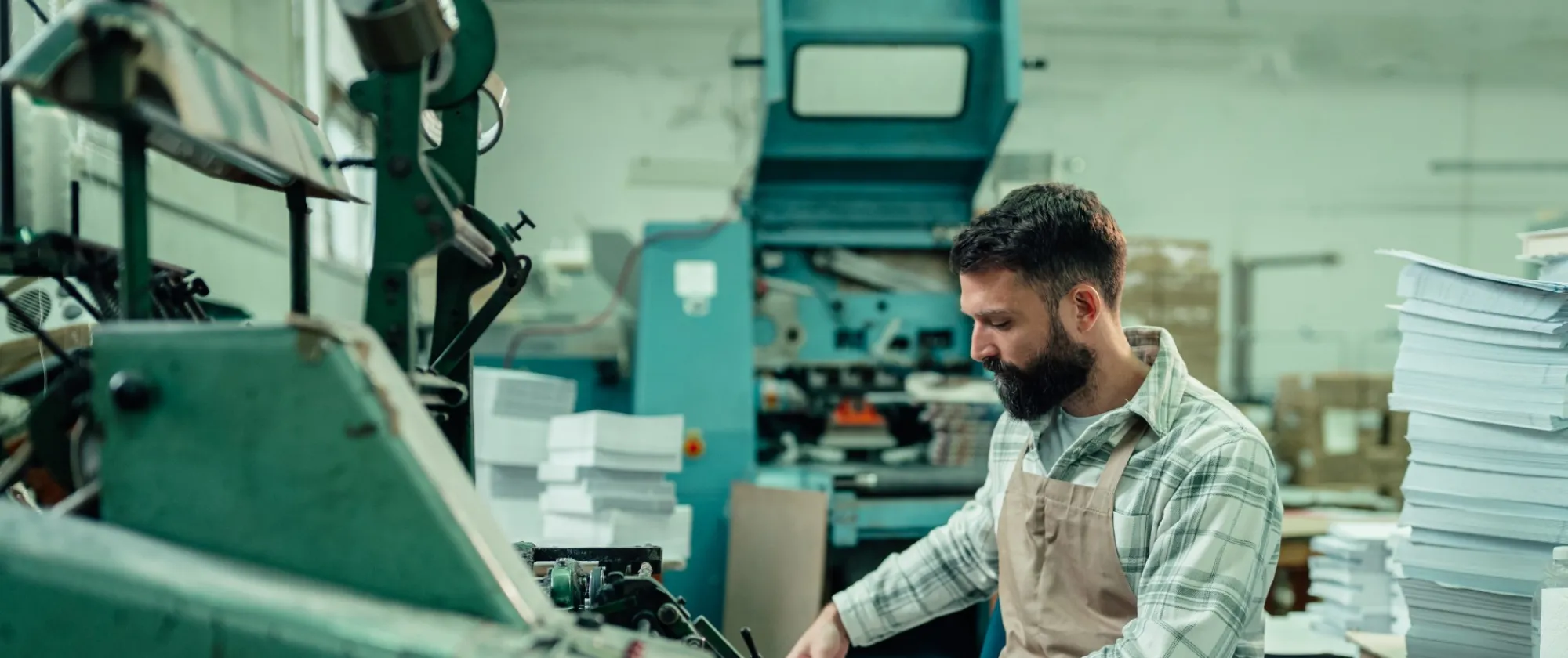 Man working in a printing house
