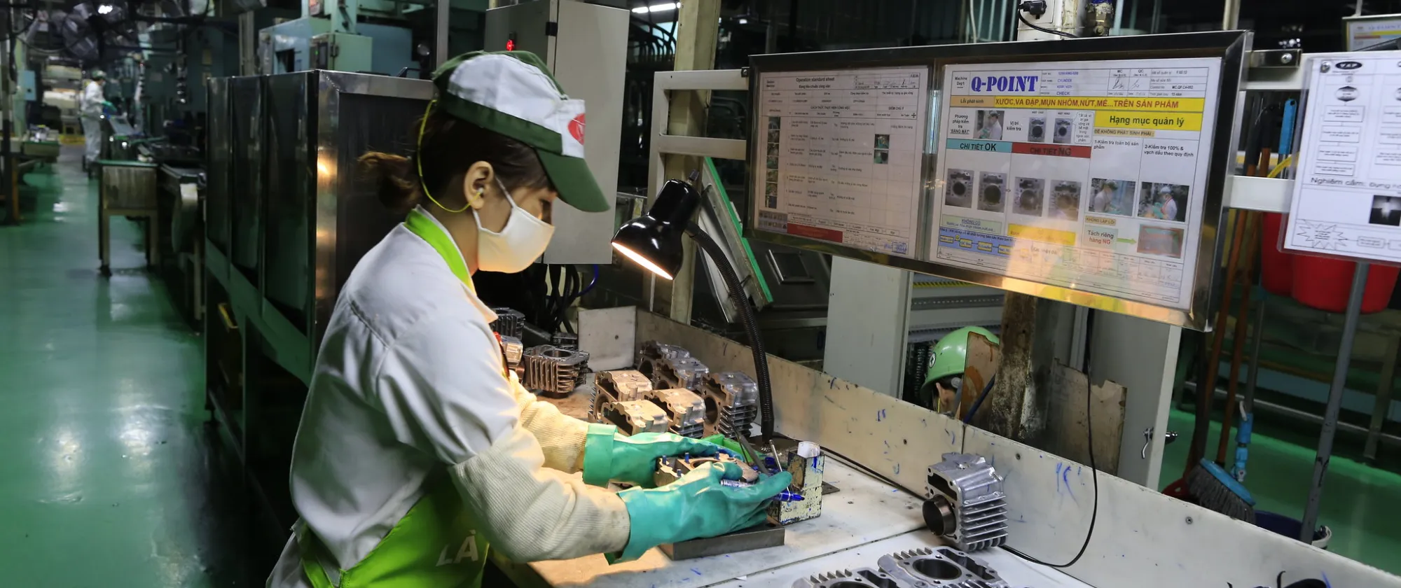 A female worker looking for defection