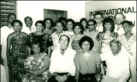 ILO Caribbean Office Staff celebrating 20 years of the Office in the Caribbean, October 1989