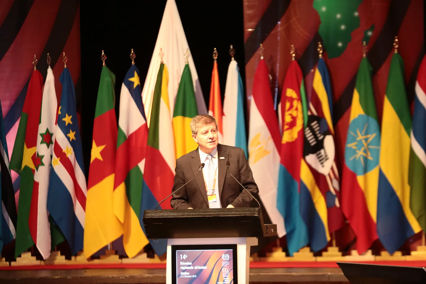 ILO Director-General Guy Ryder speaks at the opening of the 14th ILO African Regional Meeting in Abidjan, Ivory Coast.