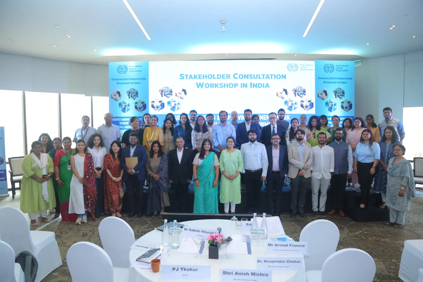 Participants at the workshop on improving women's participation in digital labour platforms
