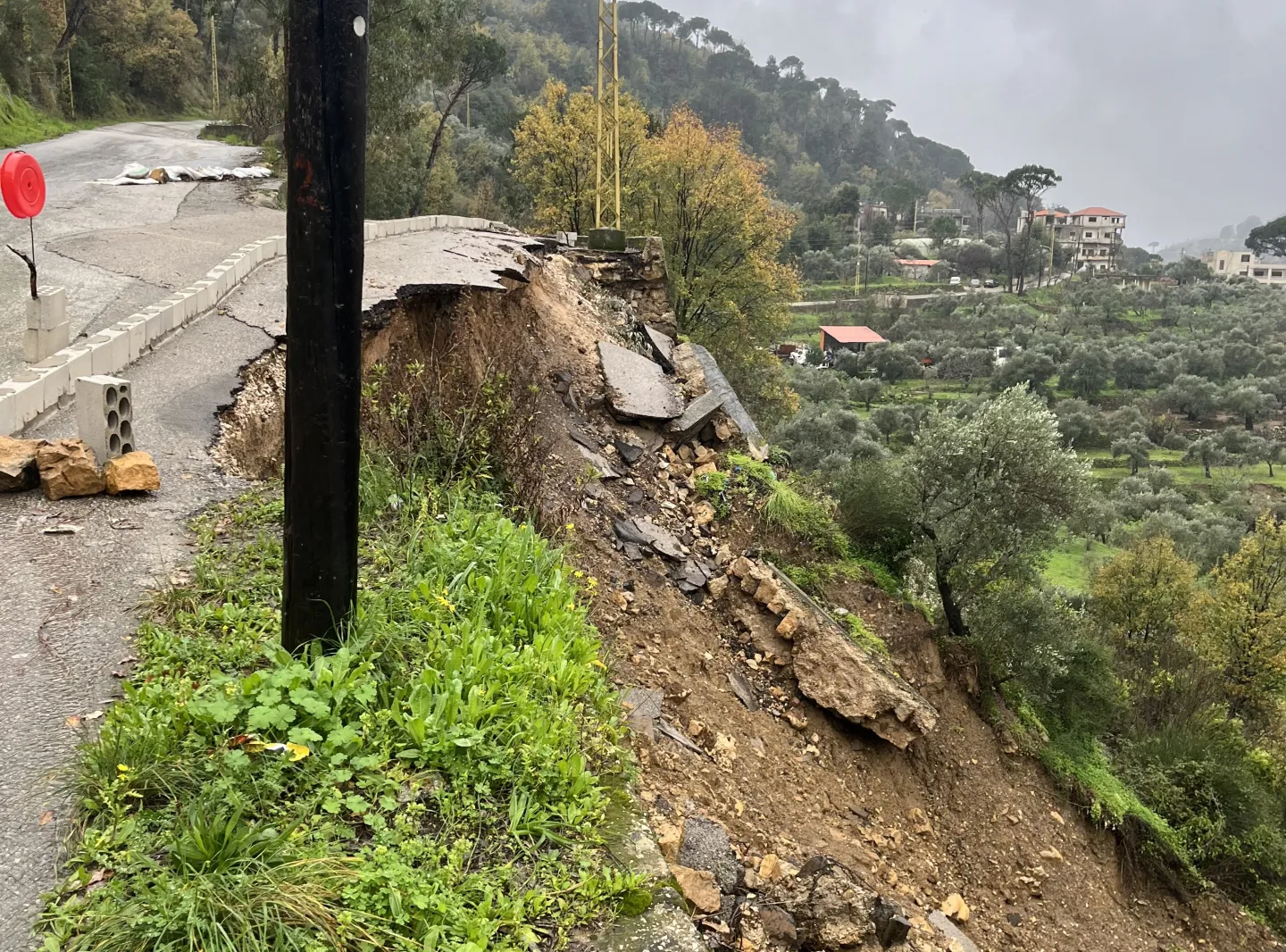 a road that is falling apart 