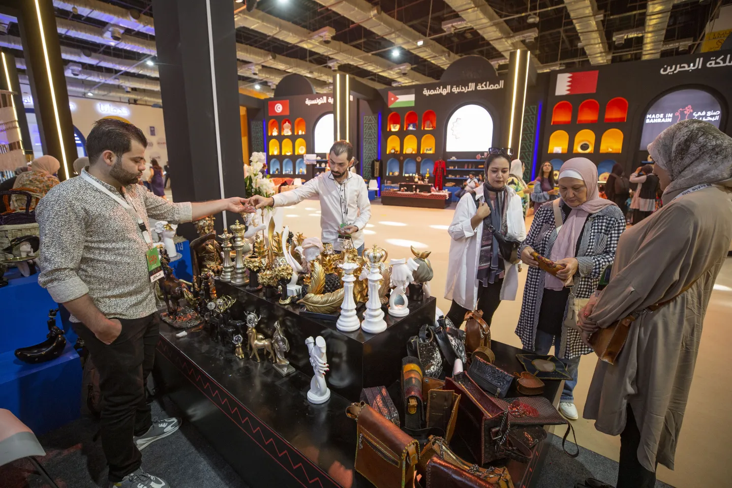 vendors showing their decorative product to customers