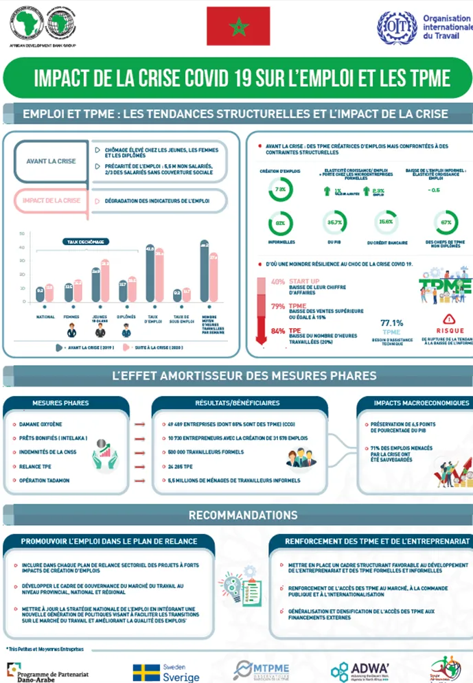 Infographie EMPLOI ET TPME : LES TENDANCES STRUCTURELLES ET L’IMPACT DE LA CRISE