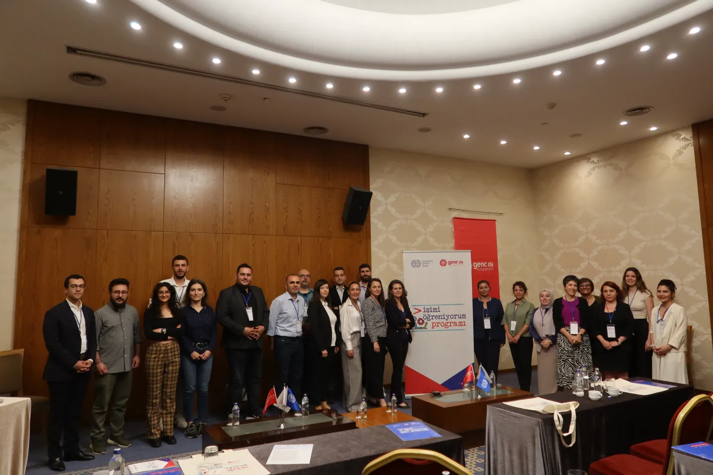 A large group of meeting participants in a meeting hall, in Izmir, Turkiye
