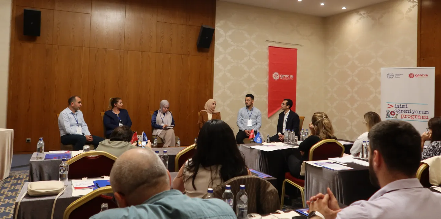 Group of people discussing at a meeting space, in Izmir, Turkiye