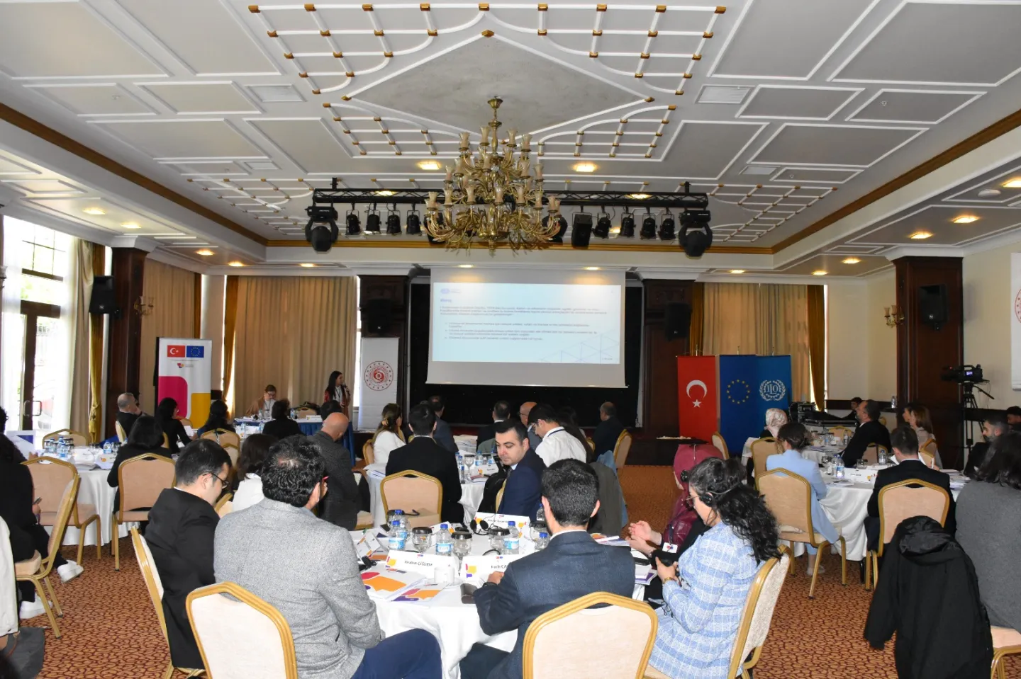 Groups of participants at a meeting in Turkiye