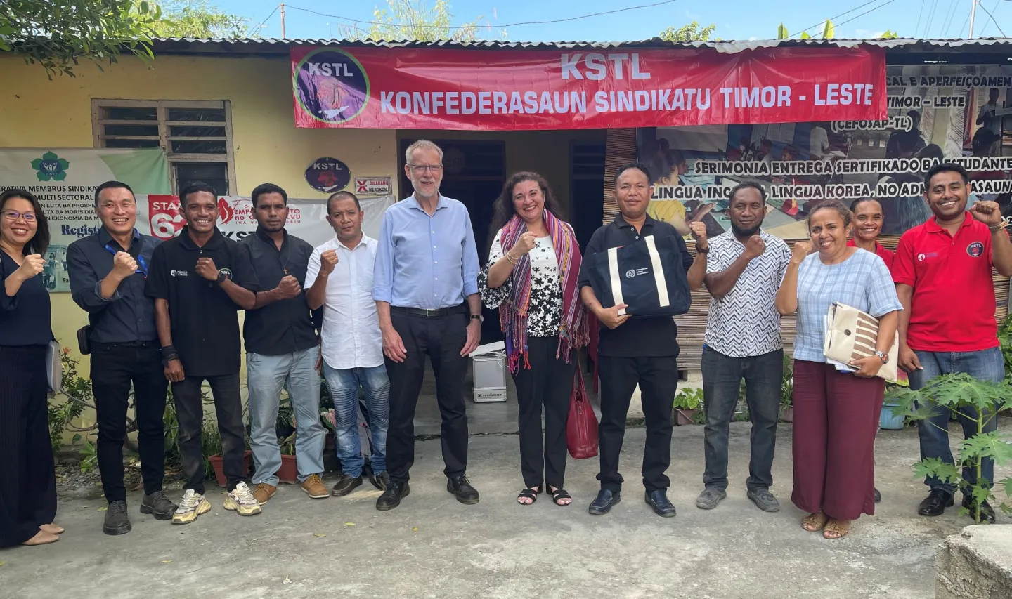 ILO Country Director with the Timor-Leste Trade Union Confederation (KSTL) in Dili.
