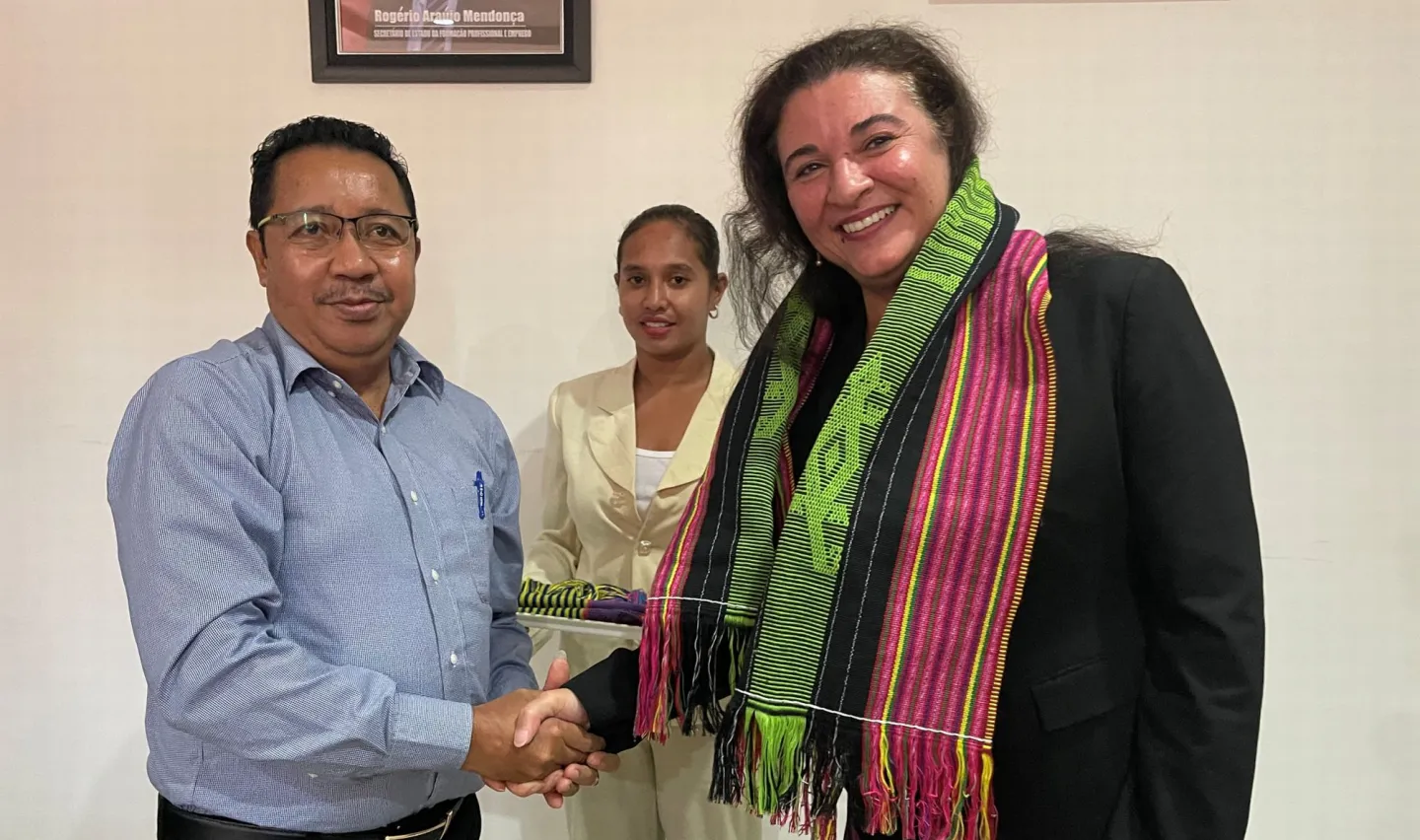 ILO Country Director with SEFOPE’s Director General Carlito do Rosario Cabral  in Dili.
