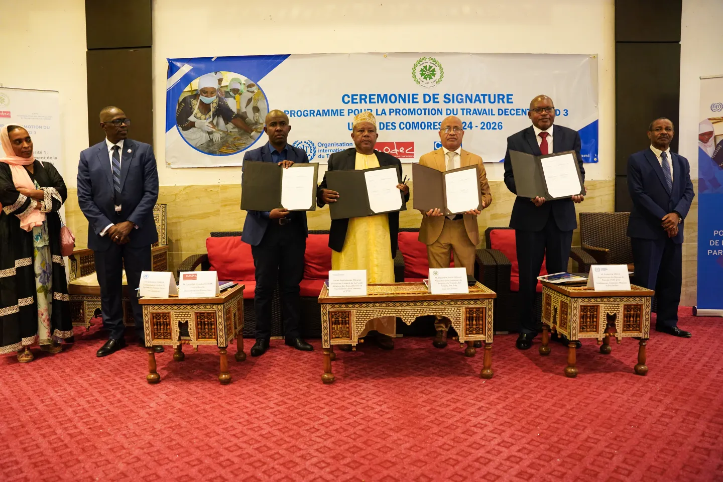Les mandants et l'OIT brandissent le PPTD Comores (2024-2026) signé