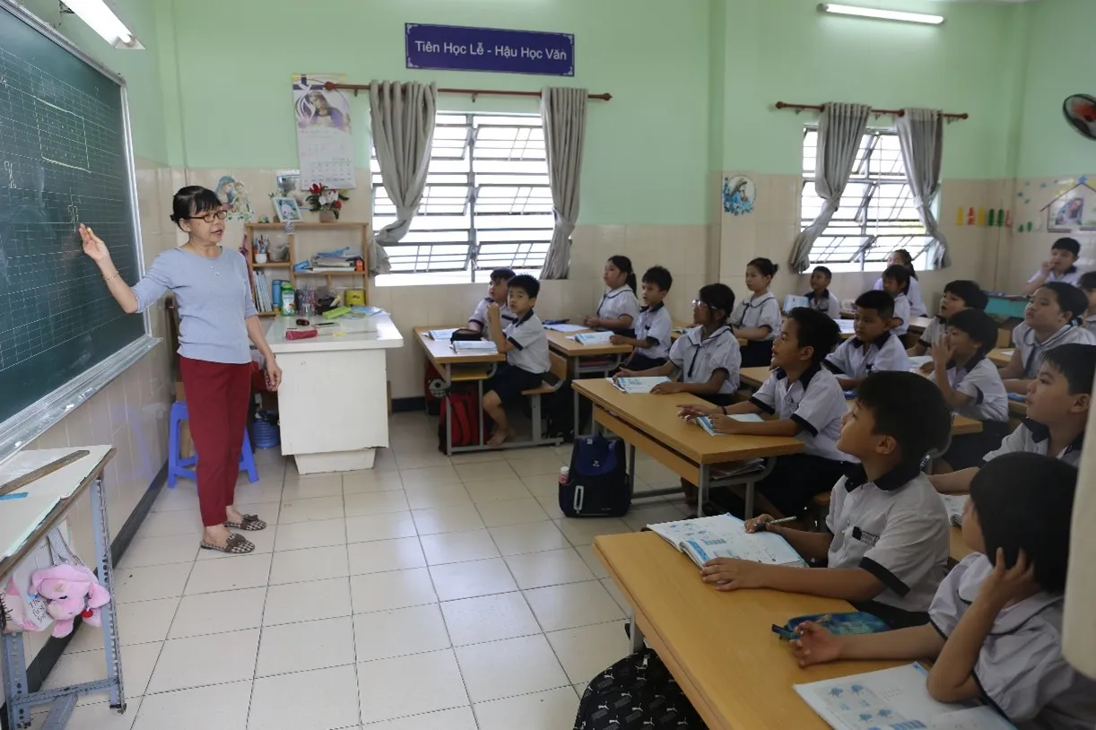 Một lớp học ở trường Thiên Ân