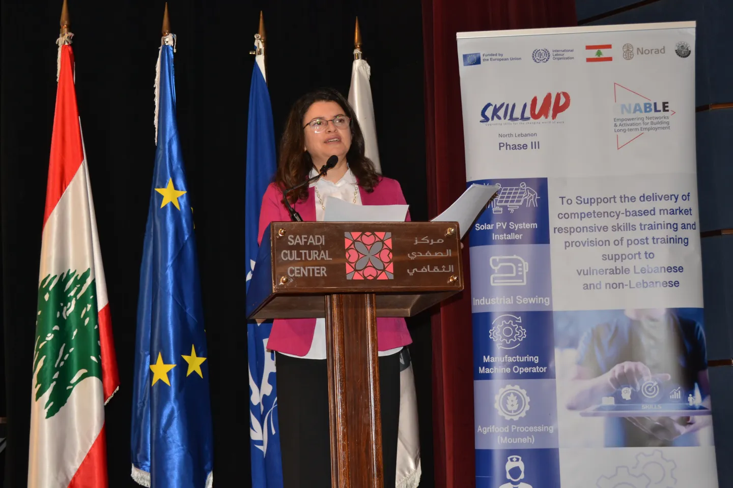 Dr. Ruba Jaradat, ILO Regional Director for Arab States, during her remarks at the graduation ceremony