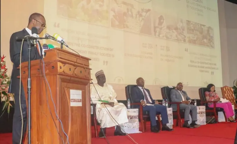 A speaker addresses the participants of the African Forum on the Social Solidarity Economy, 30 May 2024