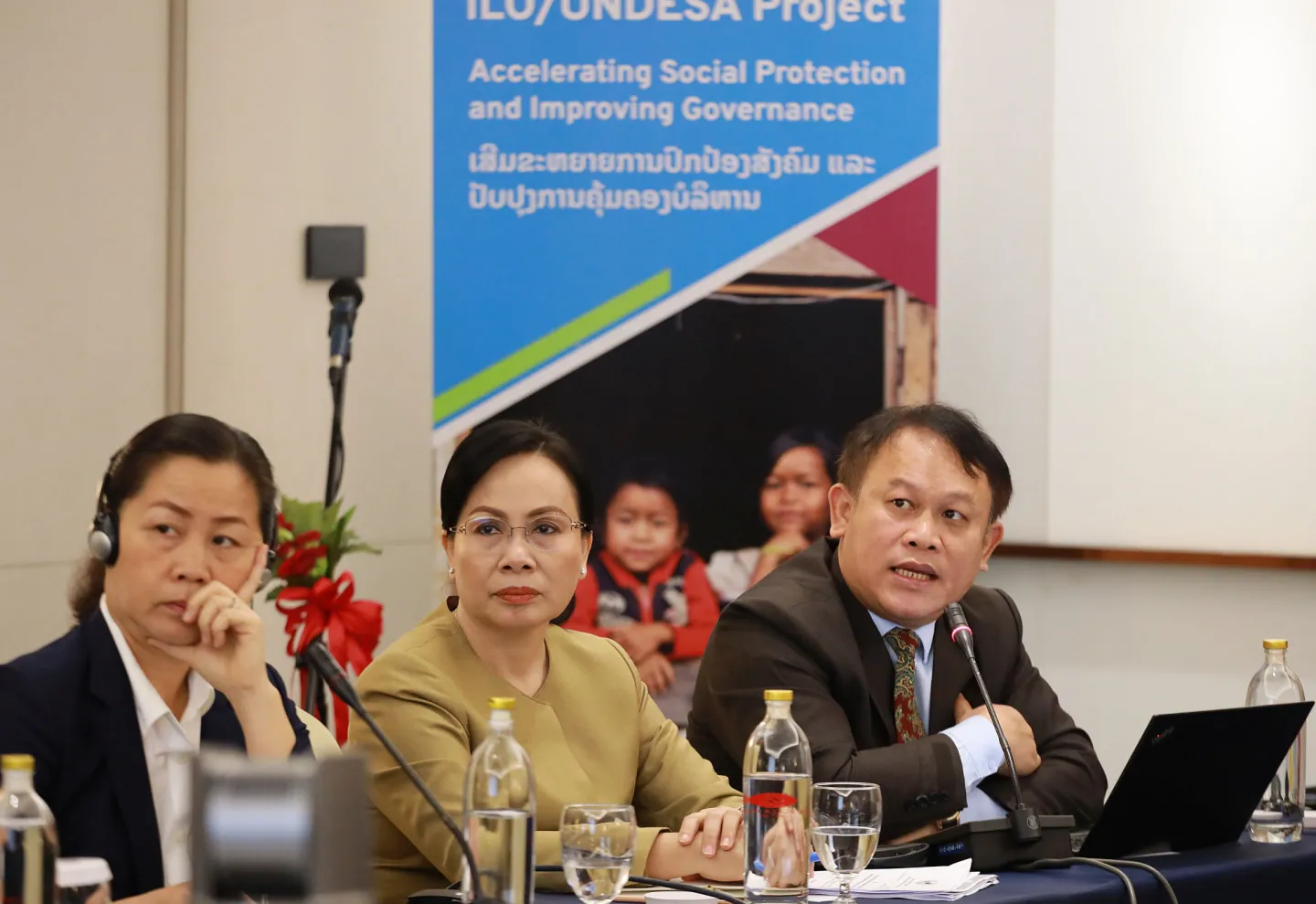 Representatives from the Ministry of Labour and Social Welfare at the project launch, Lao People's Democratic Republic
