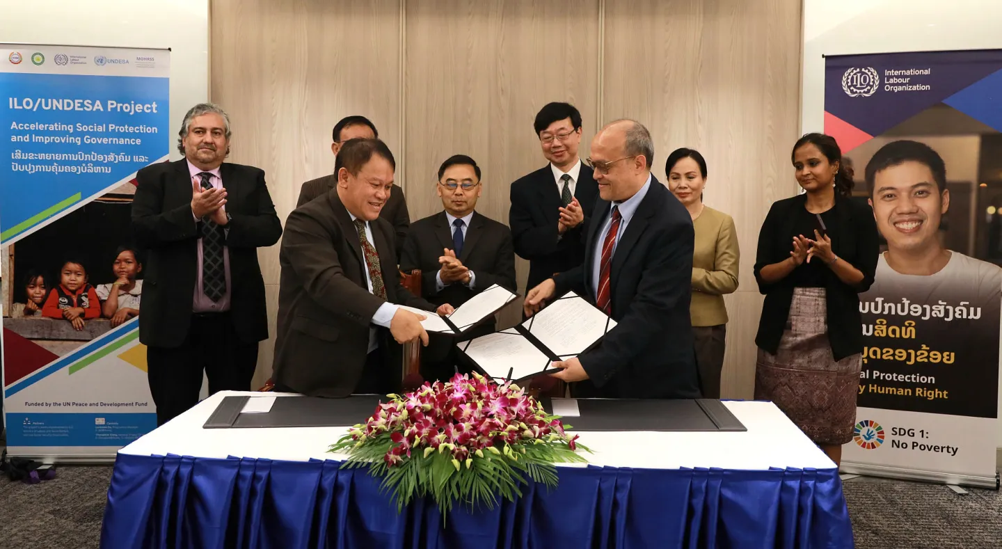 The signing ceremony of the Cooperation Agreement, Lao People's Democratic Republic