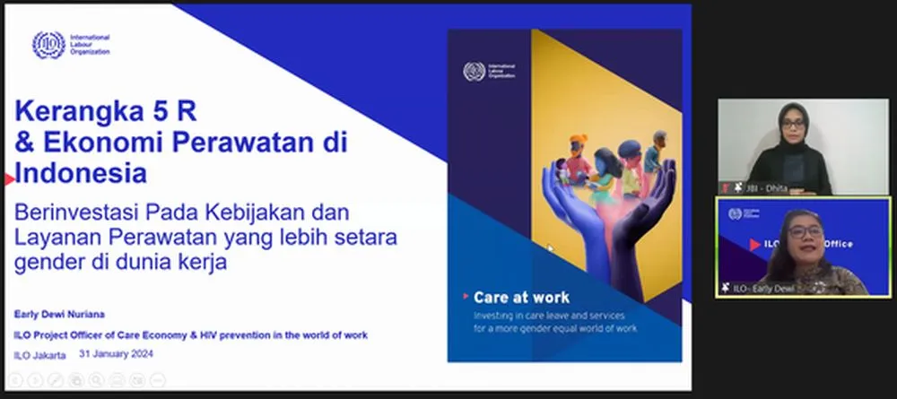 ILO presentation on care work during the ILO's webinar on care economy.