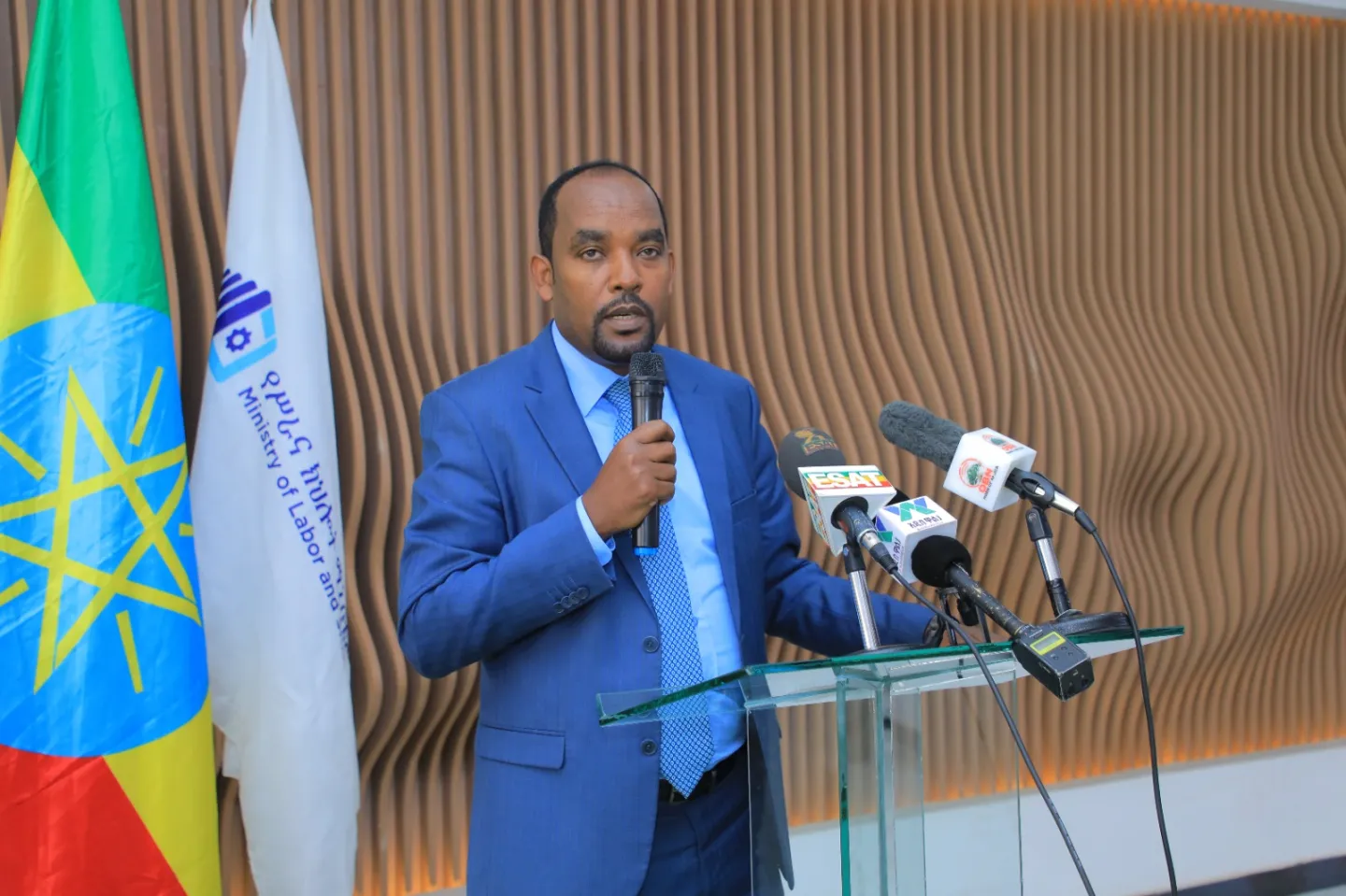 H.E Dr. Teshale Berecha  State Minister speaking 