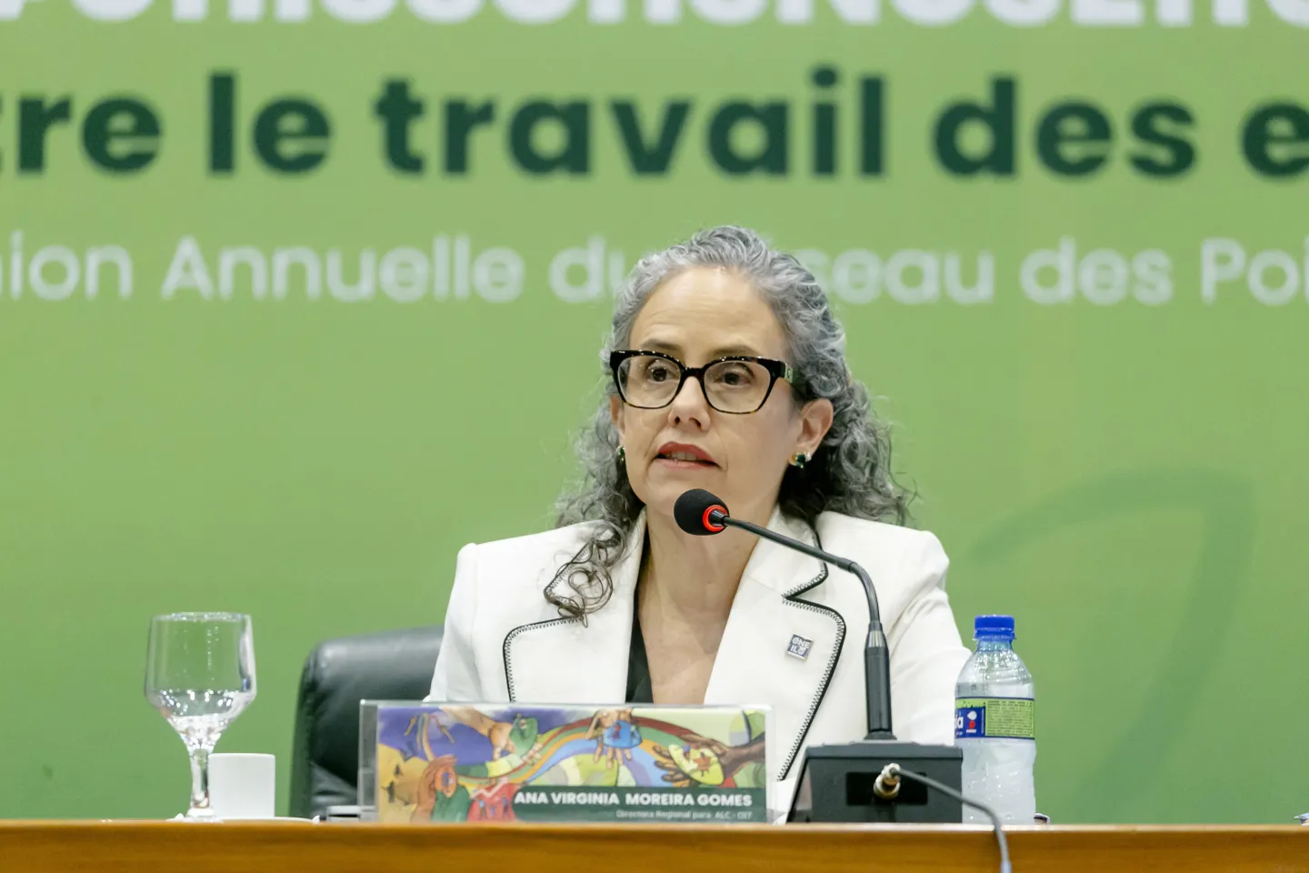 Ana Virginia Moreira, Directora regional de la Oficina de la OIT para América Latina y el Caribe, durante la ceremonia de Conmemoración por el décimo aniversario de la Iniciativa Regional América Latina y el Caribe Libre de Trabajo Infantil