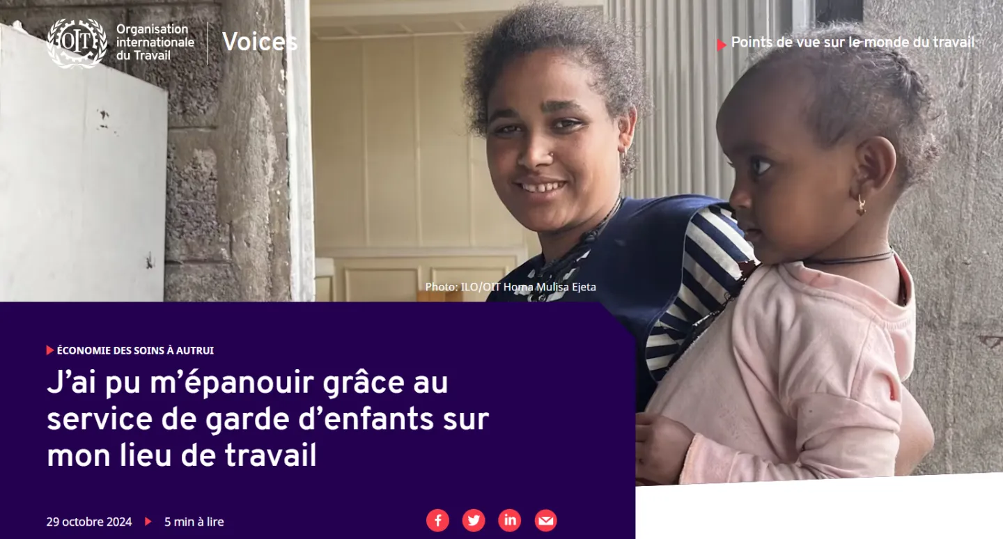 Histoire: J'ai pu m'épanouir grâce au service de garde d'enfants sur mon lieu de travail