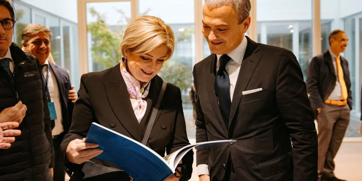 La Ministra italiana del Lavoro e delle Politiche sociale, Marina Elvira Calderone, con il Direttore dell'ITCILO, Christophe Perrin.