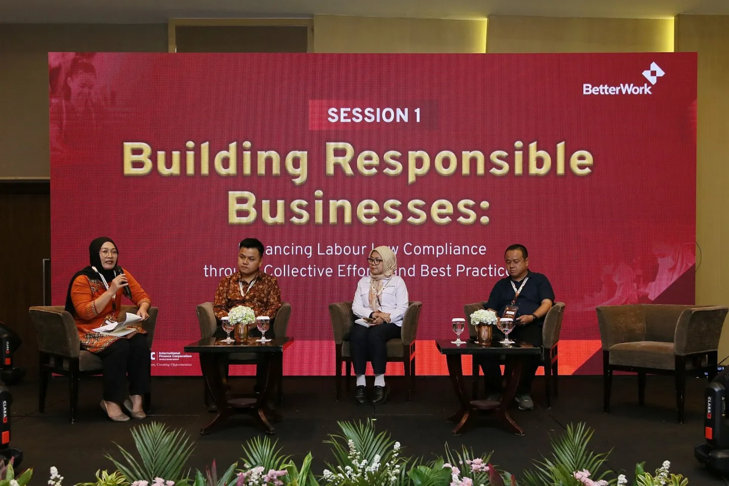 Three resource persons and one moderator in the panel discussion.