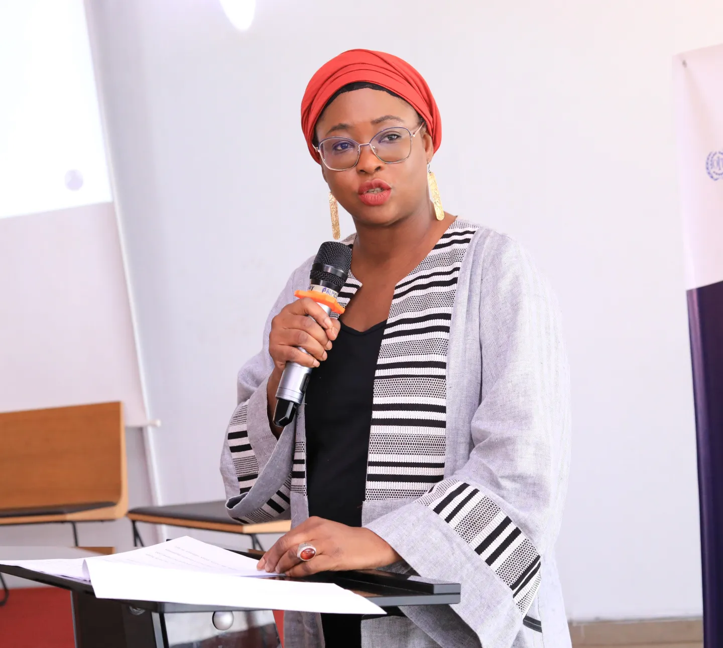 Ndeye Coumba Diop, Directrice du Bureau pays de l’OIT pour la Côte d’Ivoire, le Bénin, le Burkina Faso, le Mali, le Niger et le Togo, situant les objectifs du Dialogue national