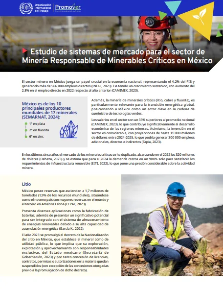 Estudio de sistemas de mercado para el sector de Minería Responsable de Minerables Críticos en México