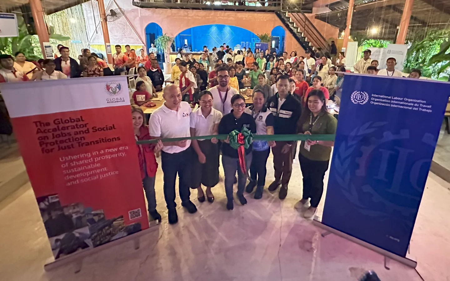 ILO and partners cut the ribbon to open the one-stop social protection services