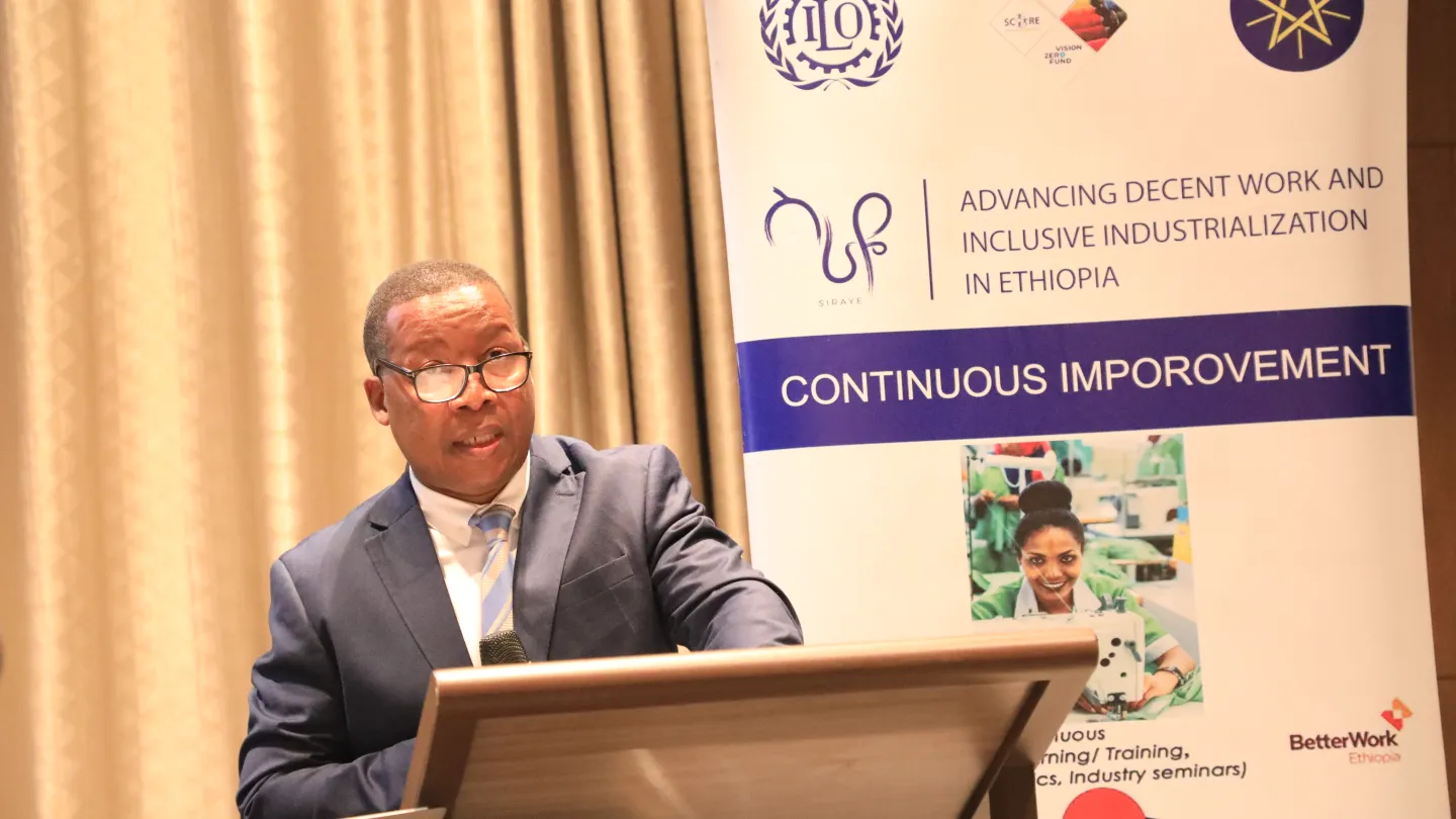 Country Director Khumbula Ndaba speaking at the event