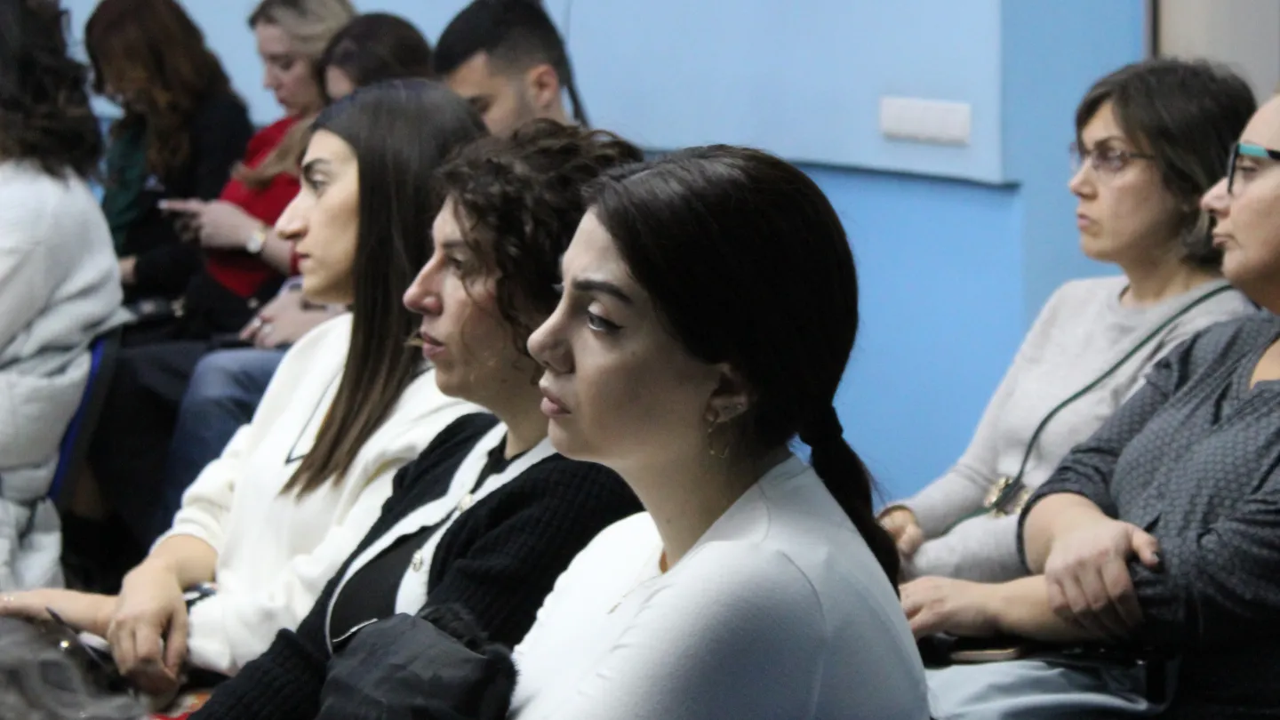 Audience listens to the presentation during the ILO-UNDP seminar initiated during 16 days against gender-based violence campaign