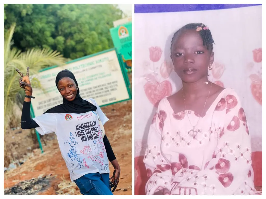 Collage of a beneficiary... Recent photo of her and a photo from over 10 year ago