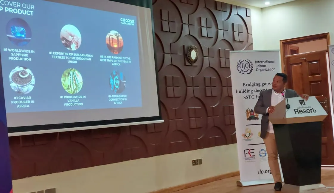 Le représentant de EDBM présentant les opportunités d’investissement agricoles à Madagascar