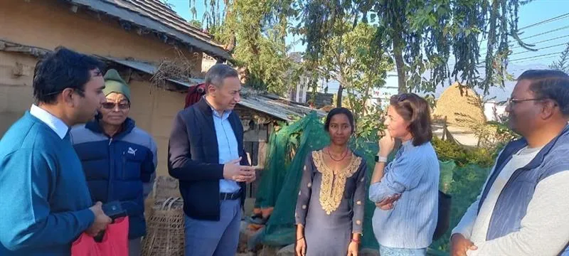 Numan Özcan, ILO Nepal Country Director during his visit to the intervention areas of the BRIDGE project.