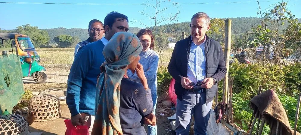 Numan Özcan, ILO Nepal Country Director interacting with freed Haliyas (former bonded labourers).