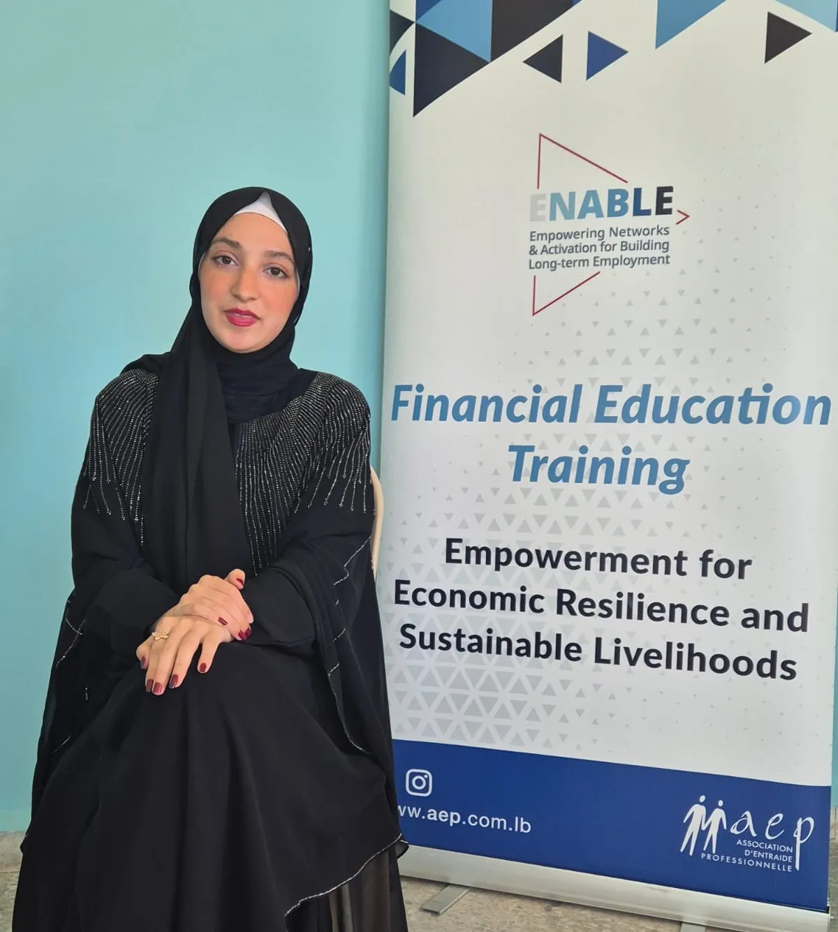 Lilianne Beyrouthy, a trainee attending the Financial Education Training by ILO ENABLE project in Beirut Lebanon.
