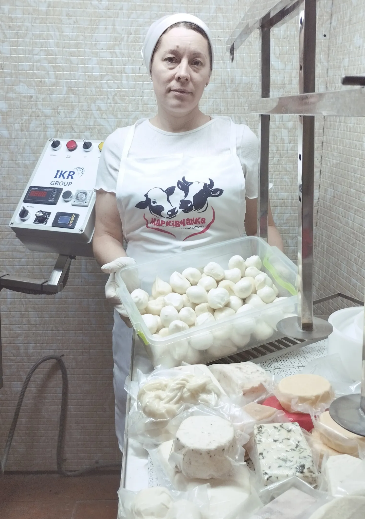 Woman at a dairy farm
