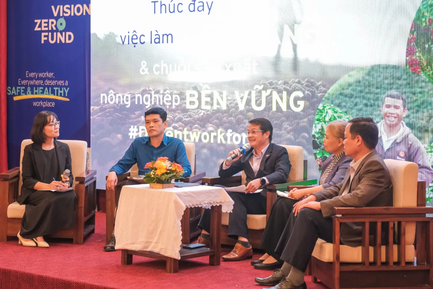 Post-screening discussion delved into the topic of decent work in the context of sustainable agriculture. 
