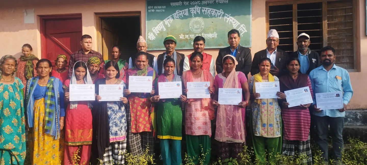 Participants from Kanchanpur district received the certificates of Building Painter Level II skill test issued by the Council for Technical Education and Vocational Training / National Skill Testing Board, Nepal. 