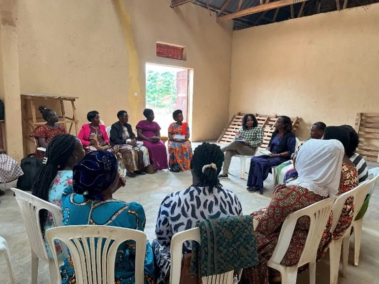 Focus group discussion held with women coffee farmers belonging to cooperatives and farmer groups in Kalungu district. Uganda, 2024. 