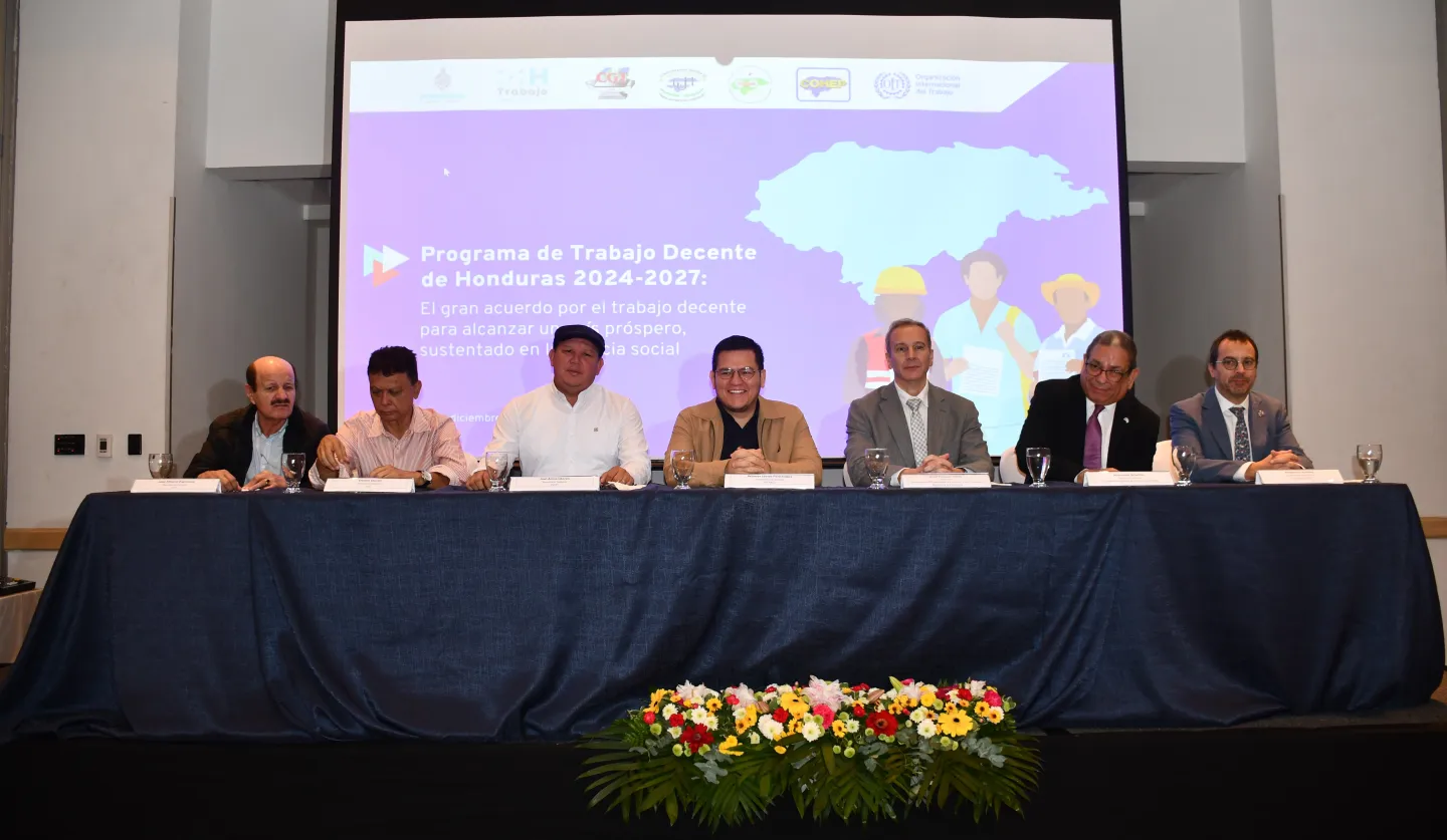 Lanzamiento del PTDP de Honduras para el periodo 2024-2027 con participación de representantes tripartitos, diciembre 2024.