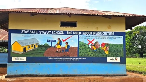 Mural on child Labour installed in a school in Uganda in partnership with ECLA Uganda