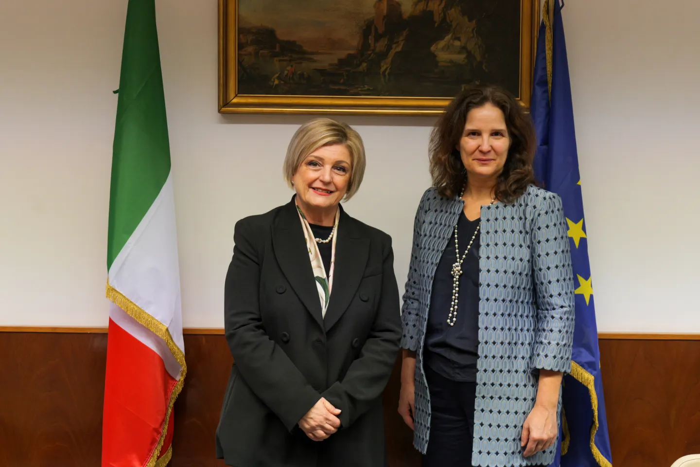 Marina Elvira Calderone, Ministra del lavoro e delle politiche sociali, e Beate Andrees, Direttrice OIL per l’Europa e l’Asia centrale