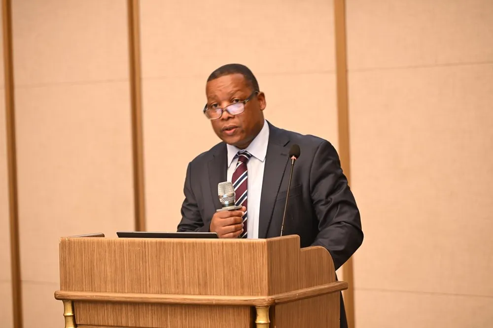 ILO CO Addis director speaking infront of a audience