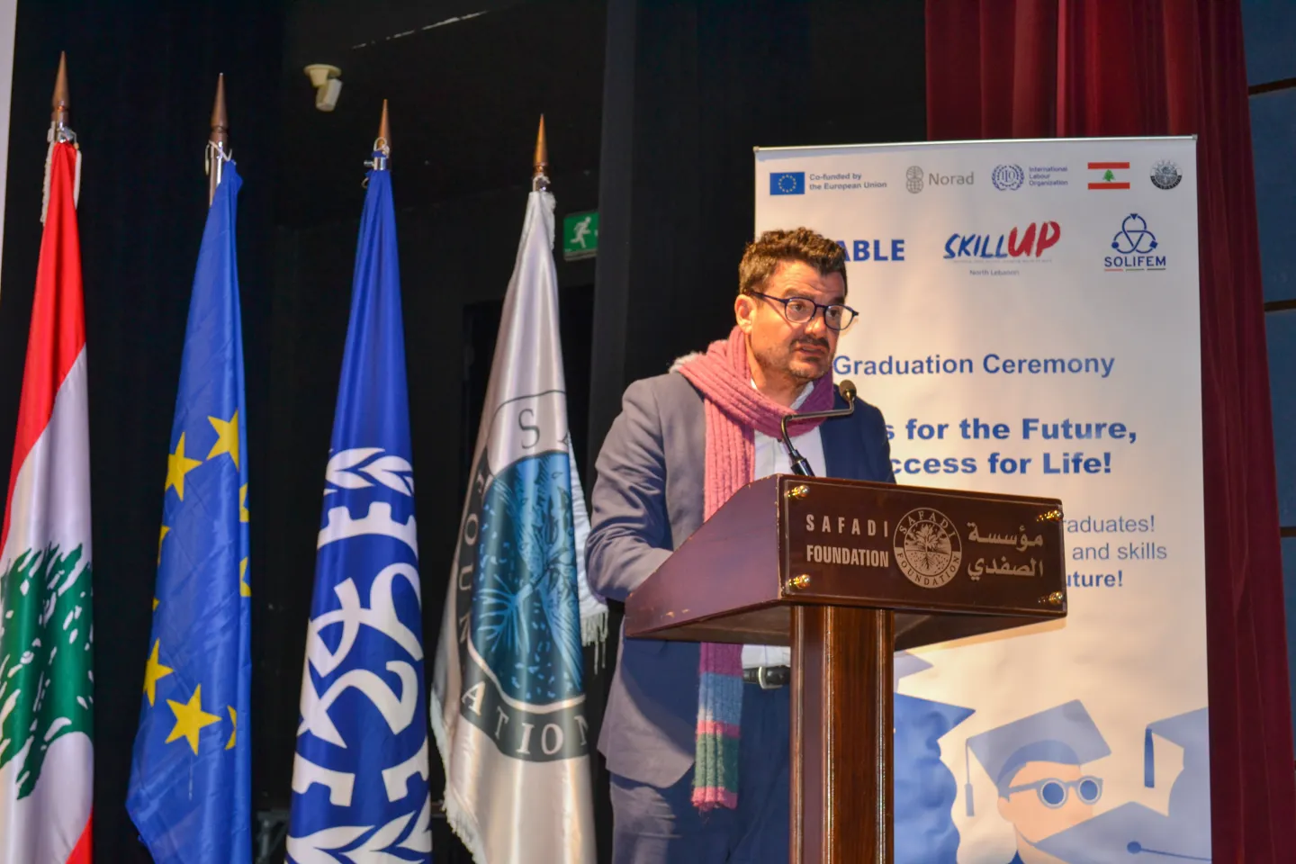 ILO ENABLE CTA, Federico Barroeta giving a speech during the ceremony