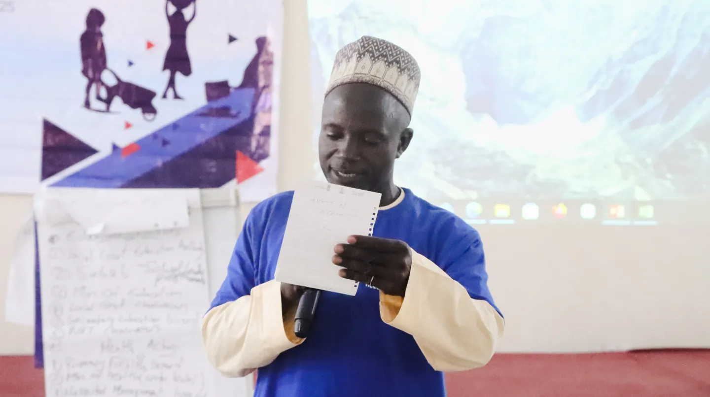 Yusuf Kuchiko’s community representative shares his experience during an ILO workshop